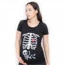Halloween Maternity T Shirt Skeleton Ribcage Baby Pregnancy Costume Top T-Shirt