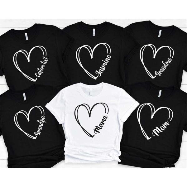 Mother Heart Outfit, I Love My Mom Mother's Day T-Shirt, Personalized Mom Tee, Mother Love Tee