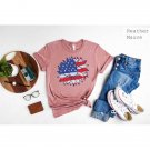 USA T-Shirt Outfit, American Lovers Flower Flag T-Shirt, Great America Tee, Freedom Gift, American N