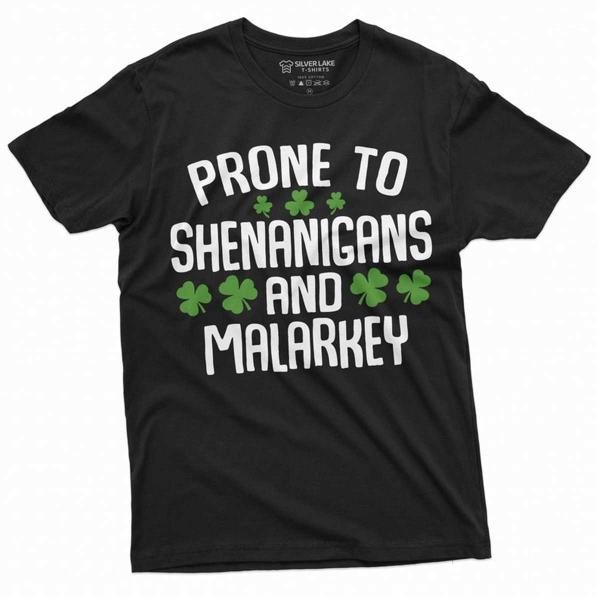 Men S Funny Saint Patrick S Day T Shirt Shenanigans And Malarkey T-Shirt
