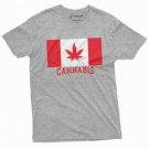 Men's Cannabis Canada Flag T-shirt Weed Leaf Marijuana Canadian Tee Shirt Funny Smoking THC Tee