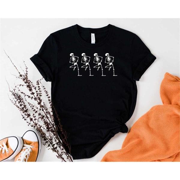 Spooky Scary Skeletons T-Shirt Dancing Skeletons Shirt Skeleton Halloween Shirt Skeleton Shirt Funny