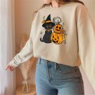 Vintage Halloween Hoodie, Halloween Black Cat Pumpkin T-Shirt, Retro Halloween Sweatshirt, Halloween