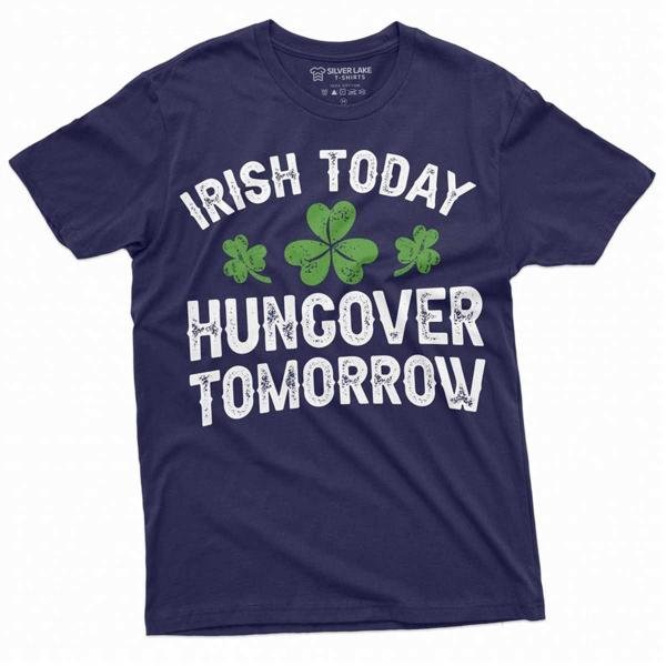 Men S Irish Today Hungover Tomorrow T Shirt St Patricks Day T-Shirt