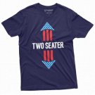 Men's Funny Two-Seater T-shirt 4th of July US Flag Birthday Gift Two Seater Humor Shirt for him