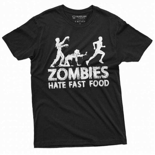 Men S Funny Zombies Hate Fast Food T Shirt Foodie Humor T-Shirt