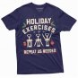 Funny Holiday Exercises Wine Christmas Tee Shirt Thanksgiving Tee T-Shirt