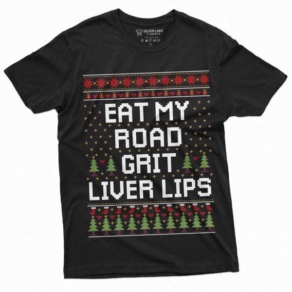 Mens Christmas Funny Road Grit Movie Inspired Popular Culture T-Shirt