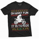 Christmas Holiday Ugly Sweater Pattern Biker Bike Tee Shirt T-Shirt