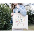 Wildflower Tote Bags, Spring Flowers Tote Bag, Floral Shopping Bag, Trendy Botanical Grocery Bag, Fl