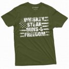 Men S Whiskey Steak Guns And Freedom T Shirt American Patriotic T-Shirt
