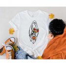 Jack-O-Lantern Shirt, Floral Ghost Halloween Shirt, Ghost Cute Pumpkin Halloween Party