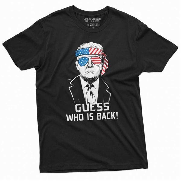 Men S Guess Who Is Back T Shirt Trump 2024 Election T-Shirt