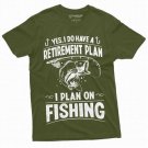 Retirement Plan Fishing T Shirt Mens Funny Retired Grandpa Dad T-Shirt