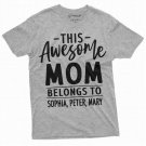 Womens This Awesome Mom Belongs To Custom T Shirt Personalized T-Shirt