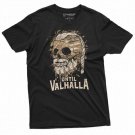 Men S Valhalla Warrior T Shirt Until Valhalla Skull Usa Flag T-Shirt