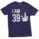 Men S 40th Birthday T Shirt Papa Dad 39 Middle Finger T-Shirt