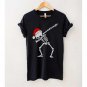 Dancing Santa Shirt, Christmas Dab Skull Dabbing Skeleton With Santa Hat T-Shirt, Funny Christmas Sh