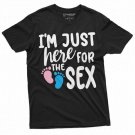 Just here for hex Gender Reveal Pink or Blue Boy Girl Mens Unisex Tee Shirt