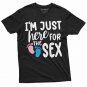 Just here for hex Gender Reveal Pink or Blue Boy Girl Mens Unisex Tee Shirt