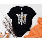 Skeleton Halloween Shirt, Halloween Skeleton Evil Pumpkin T-Shirt, Skeleton Pumpkin Shirt, Pumpkin S