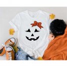 Women's Halloween Shirt, Pumpkin Face Shirt, Cute Pumpkin Face Shirt, Halloween Party Shirt