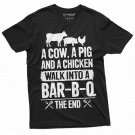 Bbq T Shirt Mens Funny Bbq Cow Pig Chicken Story T-Shirt