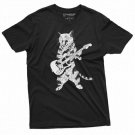 Cat Guitarist Rock Music Tee Shirt Music Band Rock T-Shirt