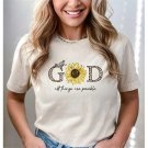 Sunflower God Gift, With God All Things Are Possible T-shirt, Cute Christian Shirt, Christianity Gif