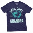 Reel Cool Grandpa Fishing T Shirt Grandfather Papa Gift Tee T-Shirt