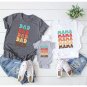 Dad Mama Mini Matching Gift, Boho Style Family Matching T-shirt, Family Vacation Gift, Colorful Fami