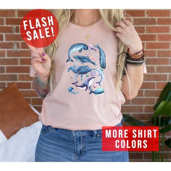 Sea Animal Lover Gift, Ocean Fishes Cute Dolphin Lover T-Shirt, Under The Ocean Apparel, Marine Biol