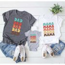 Dad Mama Mini Matching Gift, Boho Style Family Matching T-shirt, Family Vacation Gift, Colorful Fami