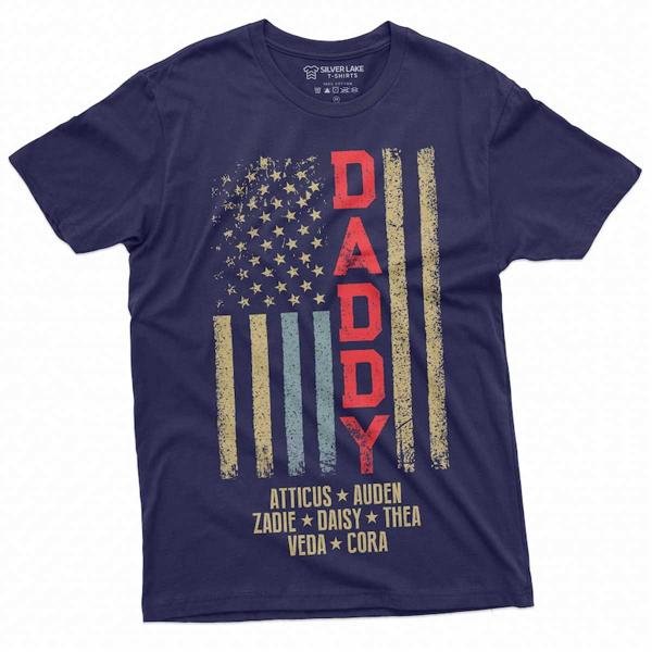 Father S Day Custom T Shirt Dad Usa Flag Custom T-Shirt