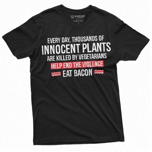 Men S Funny Eat Bacon Anti Vegan Veganism Tee Shirt T-Shirt