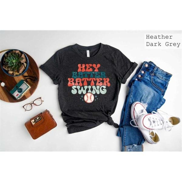 Baseball T-Shirt, Hey Batter Batter Swing T-Shirt, Little League Shirt, Swing the Bat Shirt, Ball Ga