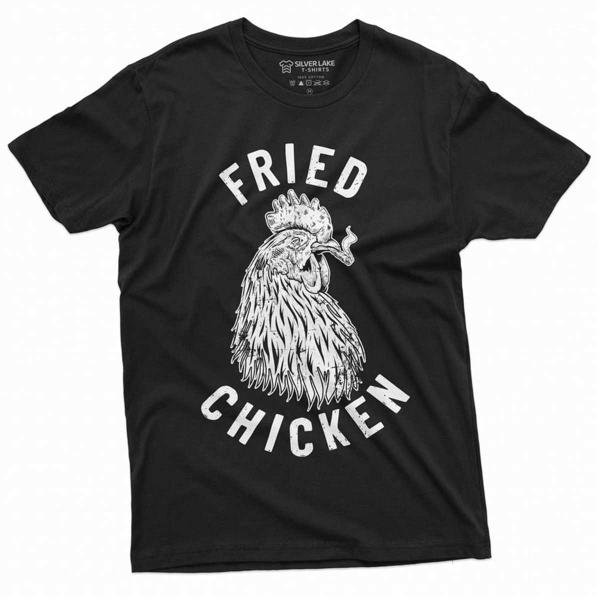 Men's Funny Fried Chicken Tee Shirt Marijuana Weed T-shirt Birthday Gifts Mens shirts