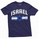 Men's Israel T-shirt Israeli Flag Coat of Arms Tee Shirt Star of David Patriotic Heritage Tee Shirt
