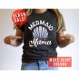 Mermaid Mothers Day Apparel, Mermaid Mama Seashell Birthday Party Cute Women T-shirt, Matching Famil