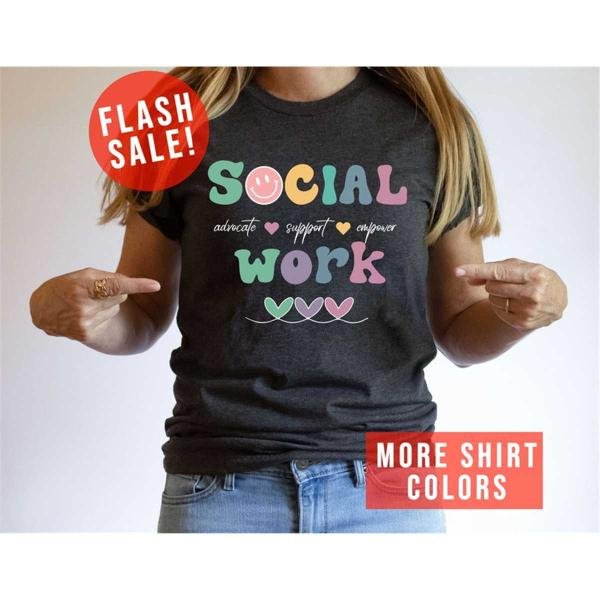 Cute Advocate Shirt, Boho Style Social Work T-Shirt, School Social Worker Gifts, Social Worker Shirt