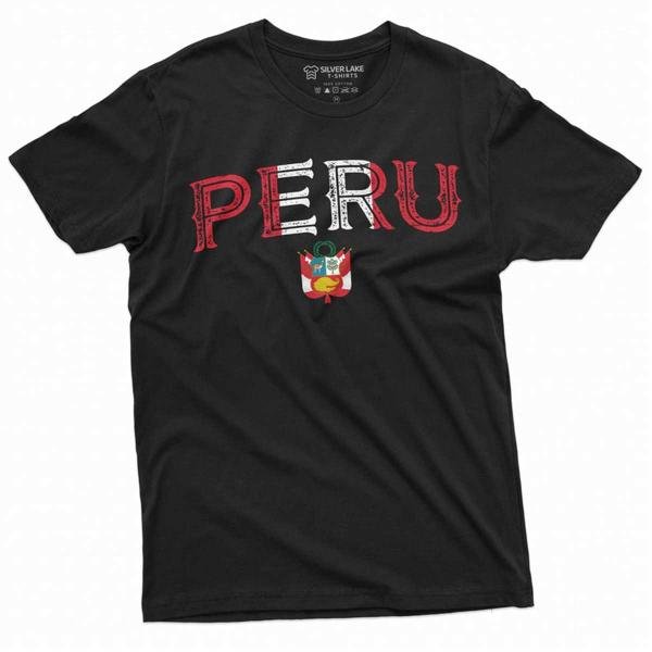 Peru T-shirt Repblica del Per Tee Shirt Peruvian Flag Coat of Arms Mens Womens Unisex T-shirt