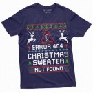 Christmas Ugly Sweater T Shirt Funny Programmer Error 404 Sweater T-Shirt