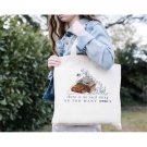 Vintage Book Canvas Bag, There Is No Such Thing As Too Many Books Tote Bag, Flower Book Tote Bag, Bo