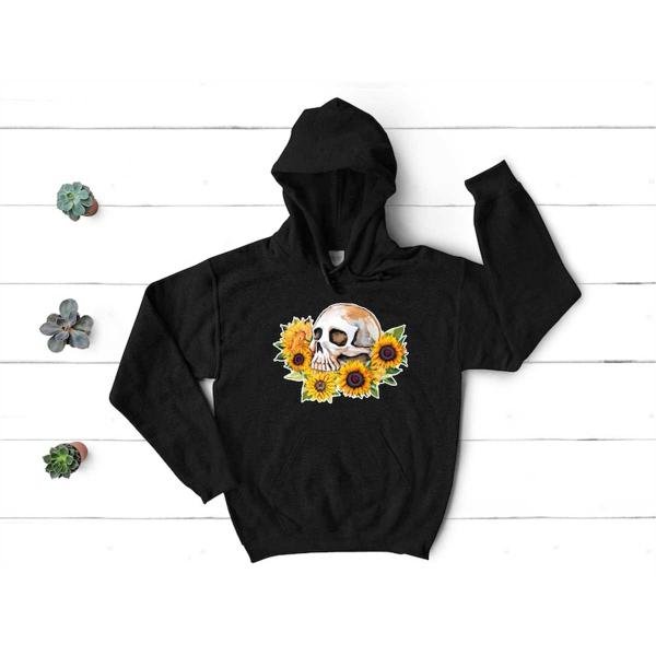 Skull Lady Boho, Skull Sunflower Hoodie, Mom Hoodie, Mom Life Shirt, Mom Life Hoodie, Feminist Hoodi