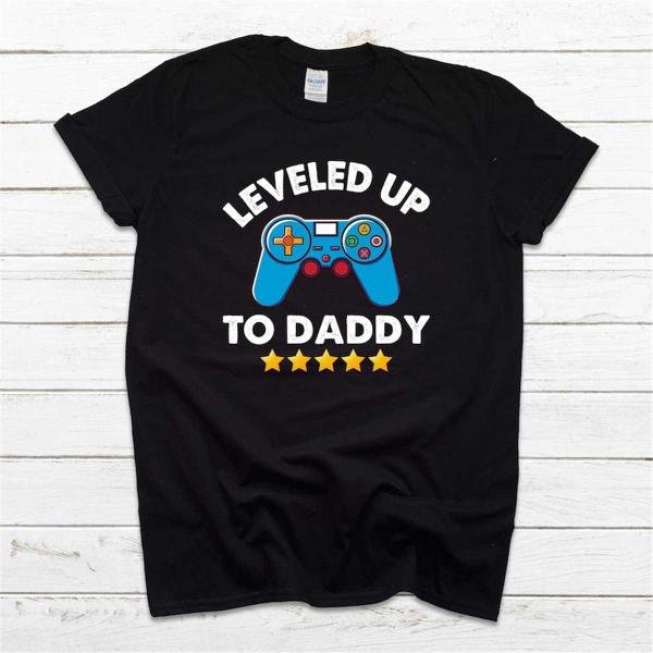 New Dad Gift, Leveled Up To Daddy T Shirt, Funny New Dad Shirt, New Dad Announcement Shirt, Gaming S