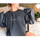 Love Sweat, Love With Heart Sweatshirt, Gift For Love, Cute Woman Sweat, Love Woman Sweatshirt,Love 