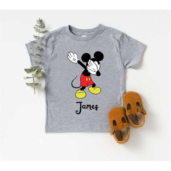Custom Mickey Ears ,Custom Name Disney Shirt, Dabbing Mickey Shirt , Disneyland Shirt , Kids Disney 