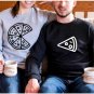 Matching gift set for her for him, Pizza couple Sweatshirts, Funny pizza lover, couple his and hers 