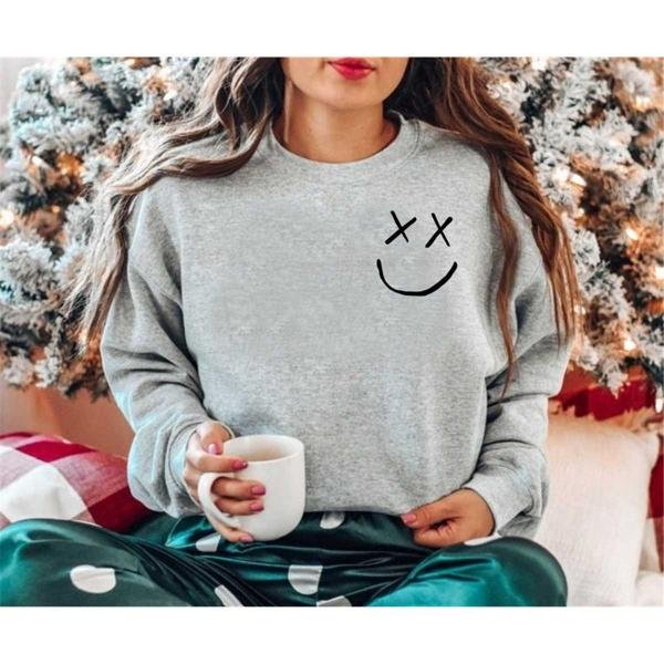 Redesign Sweatshirt, Louis Tomlinson Smiley Sweatshirt, Smiley Tshirt, Louis Sweatshirt, One Directi