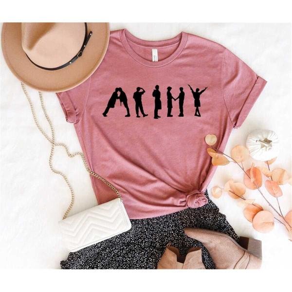 Army Fan, Pop Inspired T-Shirt, Jin, RM, Jungkook, J-Hope, Suga, V, and Jimin, BTS Fan Tee, Korean G